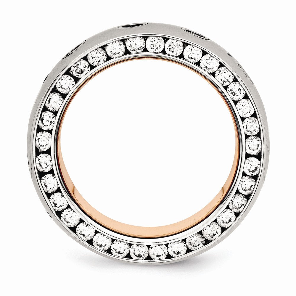 Sophia Jewelers Rose IP Stainless Steel Wedding Band with CZ Elegance