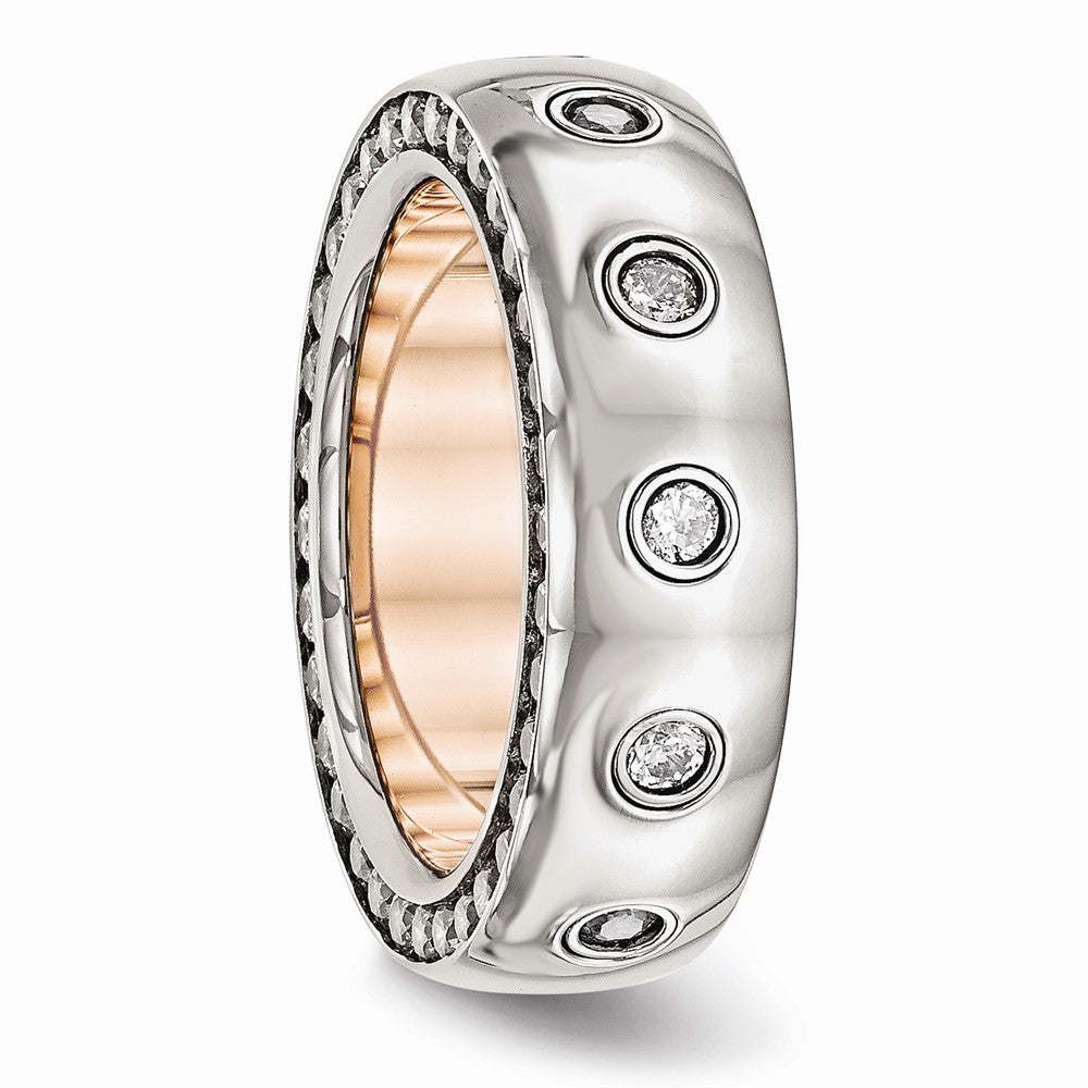 Sophia Jewelers Rose IP Stainless Steel Wedding Band with CZ Elegance - 5 - 5
