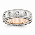 Sophia Jewelers Rose IP Stainless Steel Wedding Band with CZ Elegance