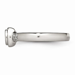 Sophia Jewelers Polished Stainless Steel CZ Wedding Band Elegant and Modern - 5 - 5