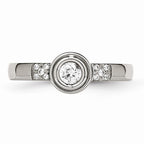 Sophia Jewelers Polished Stainless Steel CZ Wedding Band Elegant and Modern