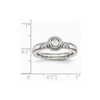 Stainless Steel Polished CZ Ring