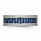 Blue Carbon Fiber Inlay Wedding Band in Stainless Steel, 8mm