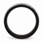 Black Brushed Grooved Wedding Band in Stainless Steel, 8mm