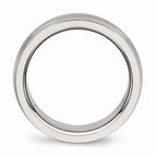 Grooved Wedding Band in Stainless Steel, 8mm