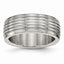 Grooved Wedding Band in Stainless Steel, 8mm