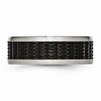 Black IP-Plated Wedding Band in Stainless Steel, 8mm