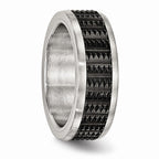 Black IP-Plated Wedding Band in Stainless Steel, 8mm