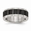 Black IP-Plated Wedding Band in Stainless Steel, 8mm