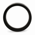 Black IP Grooved Wedding Band in Stainless Steel with Black CZ, 8mm