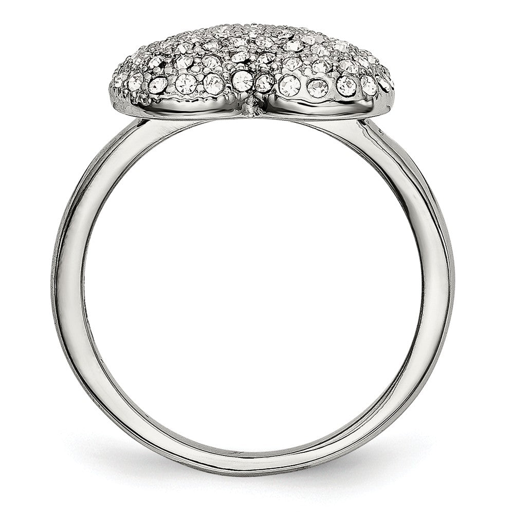 Sophia Jewelers Stainless Steel Crystal Heart Fashion Ring Polished Elegance