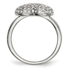 Sophia Jewelers Stainless Steel Crystal Heart Fashion Ring Polished Elegance