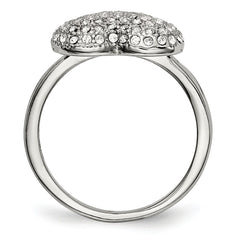 Sophia Jewelers Stainless Steel Crystal Heart Fashion Ring Polished Elegance