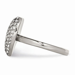 Sophia Jewelers Stainless Steel Crystal Heart Fashion Ring Polished Elegance