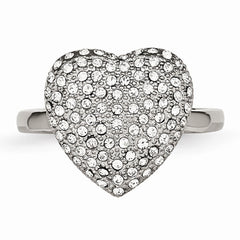 Sophia Jewelers Stainless Steel Crystal Heart Fashion Ring Polished Elegance