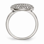 Crystal Circle Ring in Stainless Steel