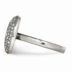 Crystal Circle Ring in Stainless Steel