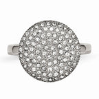 Crystal Circle Ring in Stainless Steel