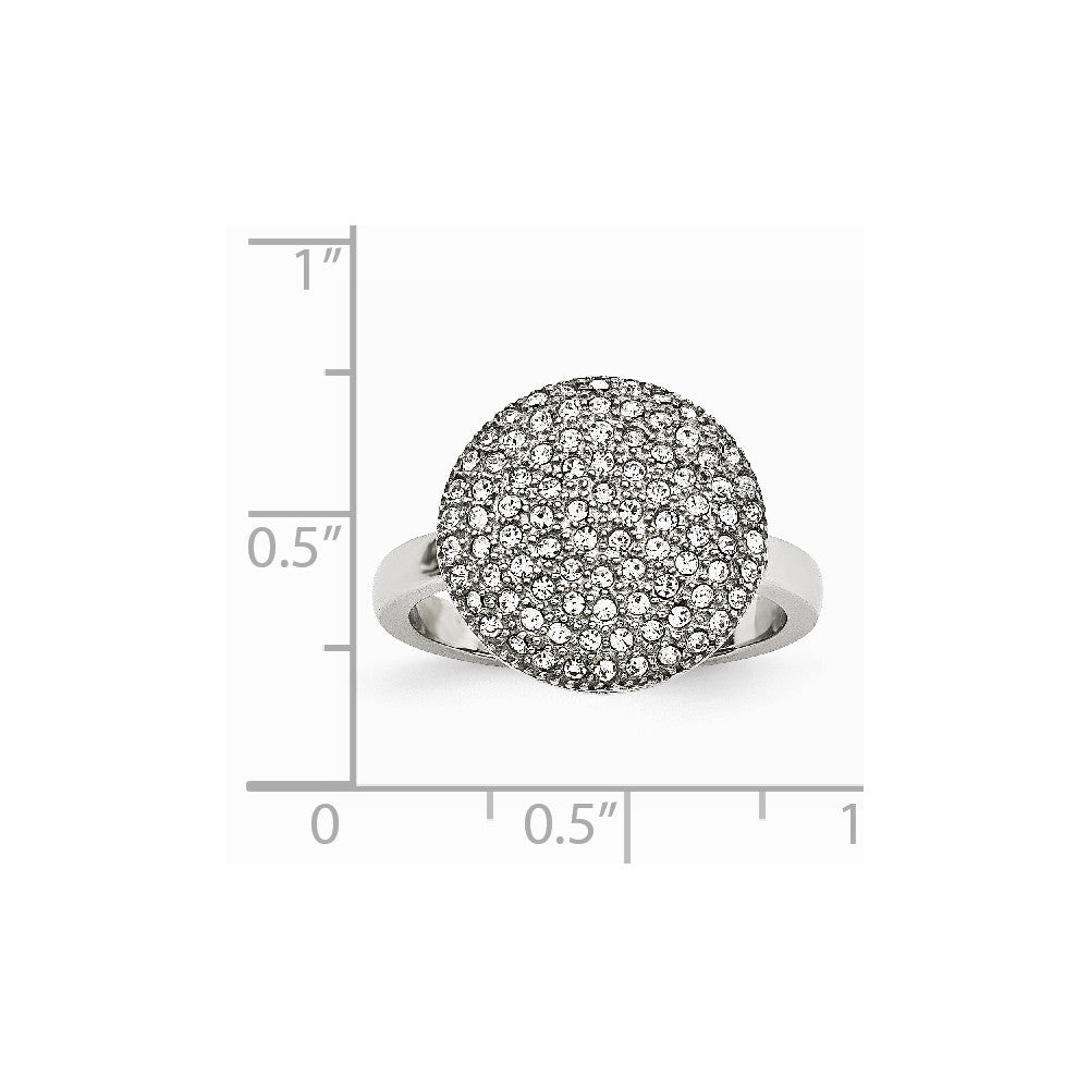 Stainless Steel Polished w/ Preciosa Crystal Circle Ring