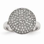 Crystal Circle Ring in Stainless Steel