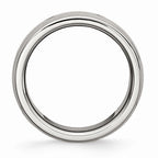 Grooved Wedding Band in Stainless Steel, 8mm