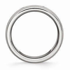 Sophia Jewelers Polished Stainless Steel Wedding Band with Grooved Design - 8 - 8