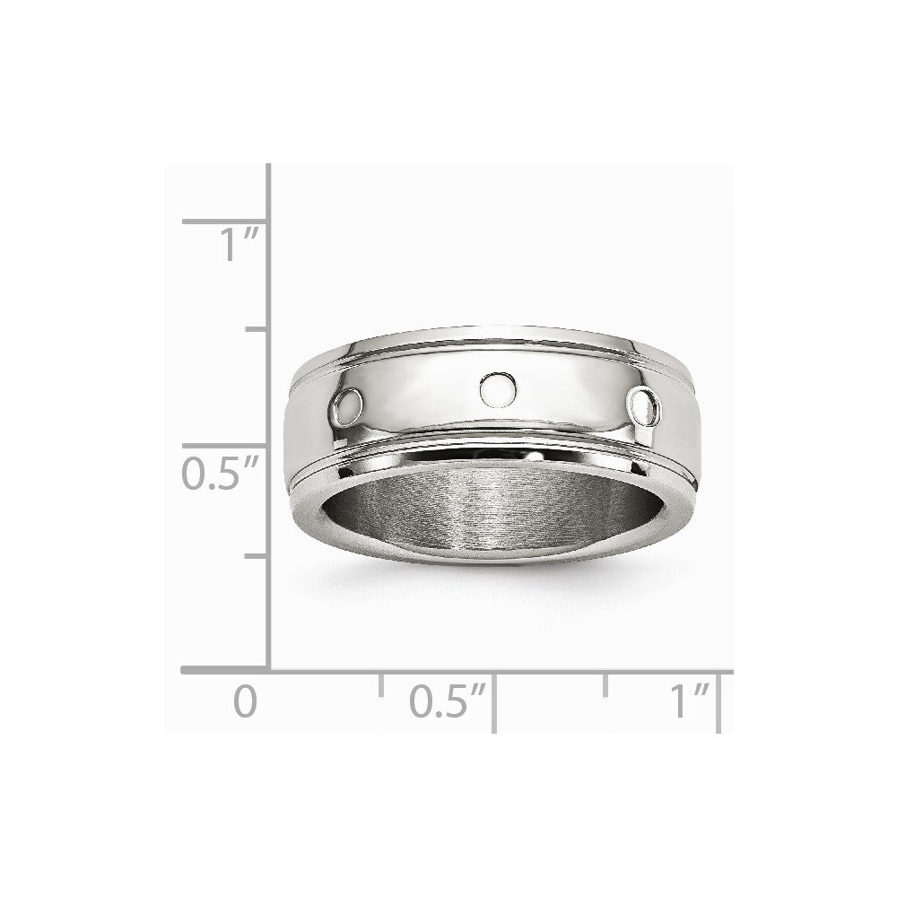 Stainless Steel Polished Grooved Ring