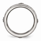 Beaded & Grooved Wedding Band in Stainless Steel, 8mm