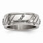 Beaded & Grooved Wedding Band in Stainless Steel, 8mm