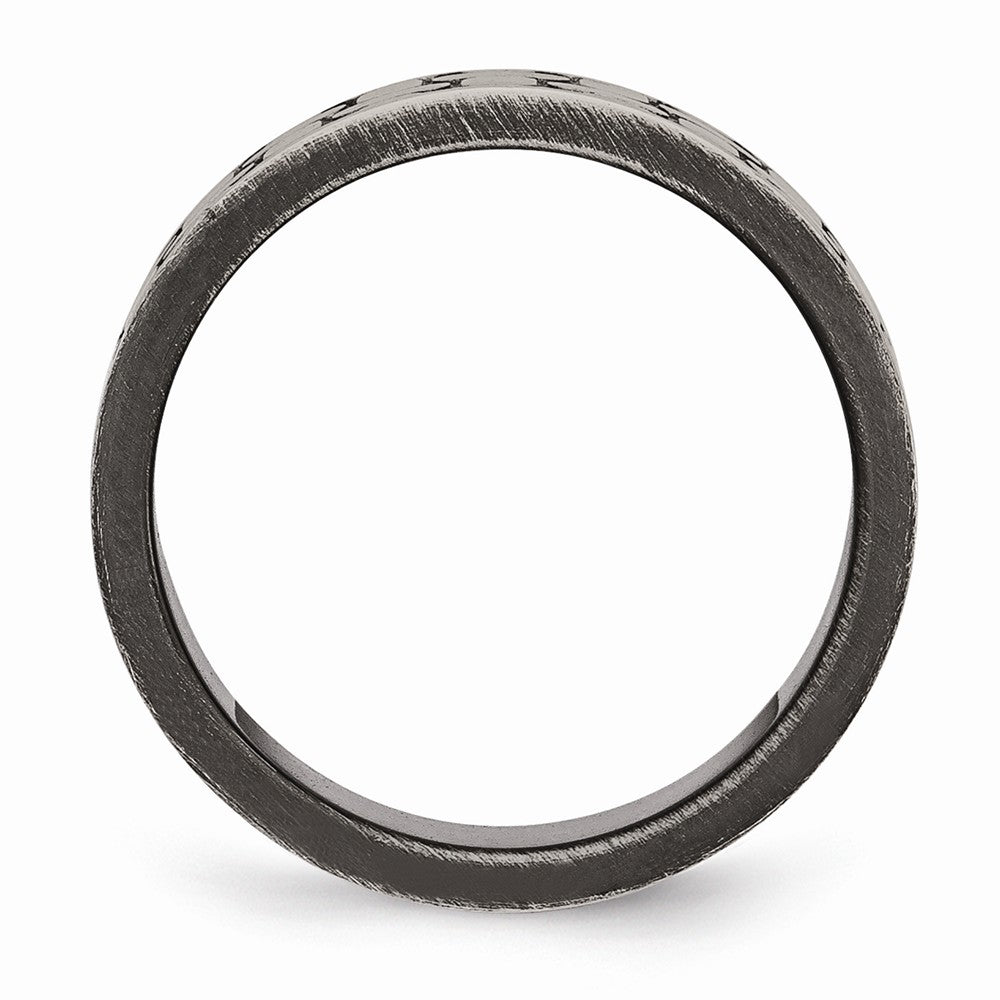 Sophia Stainless Steel Wedding Band with Antiqued Brushed Finish - 7 - 7