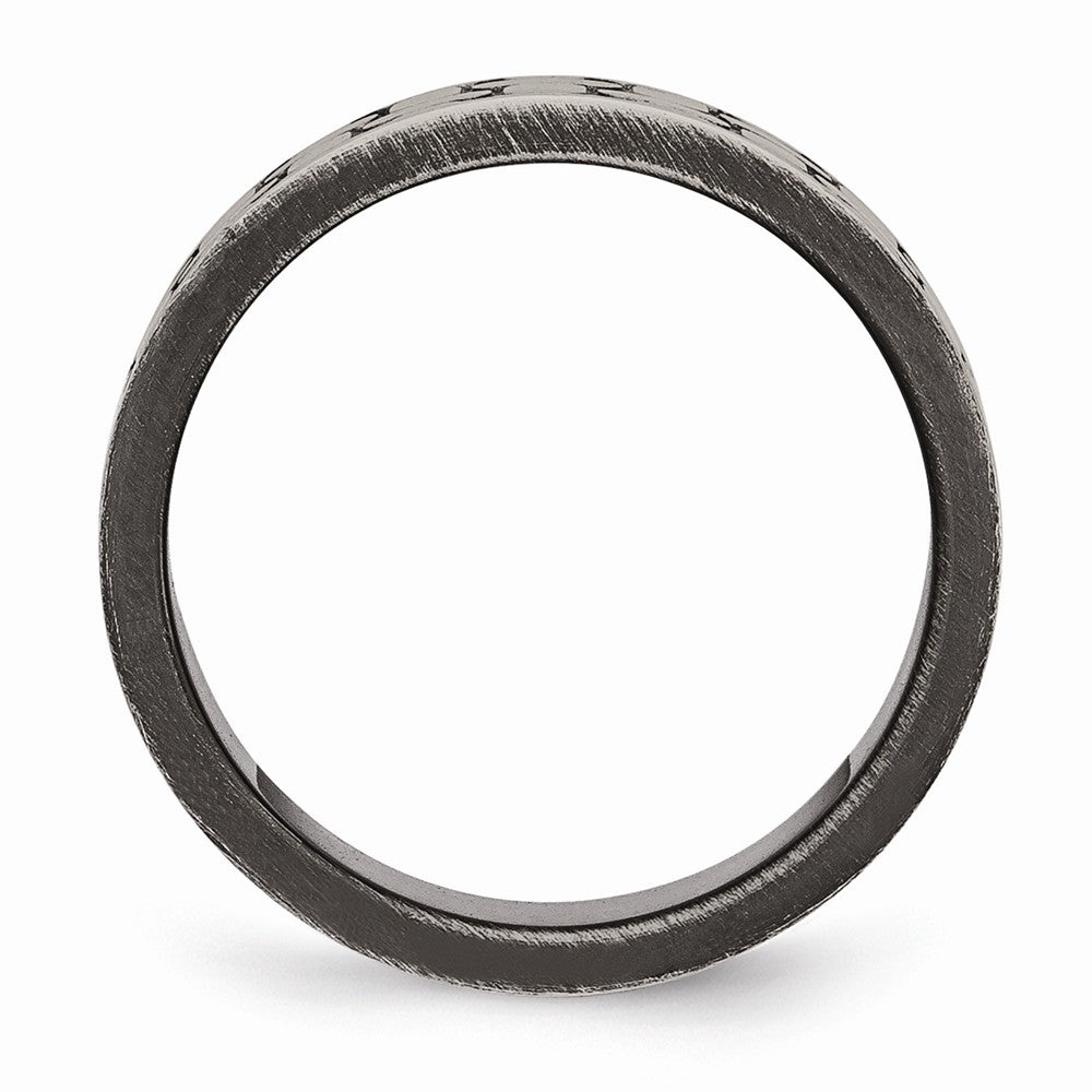 Stainless Steel Brushed Antiqued Textured Ring