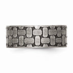 Antiqued & Brushed Wedding Band in Stainless Steel, 7.75mm