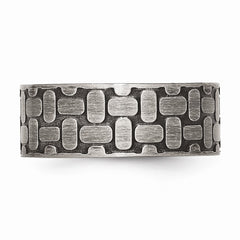 Sophia Stainless Steel Wedding Band with Antiqued Brushed Finish - 7 - 7