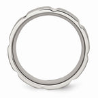 Grooved Wedding Band in Stainless Steel, 8mm