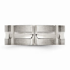 Grooved Wedding Band in Stainless Steel, 8mm