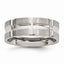 Grooved Wedding Band in Stainless Steel, 8mm