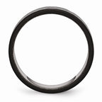 Diamond-Cut Black Wedding Band in Stainless Steel, 8mm