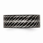Diamond-Cut Black Wedding Band in Stainless Steel, 8mm