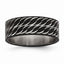 Diamond-Cut Black Wedding Band in Stainless Steel, 8mm