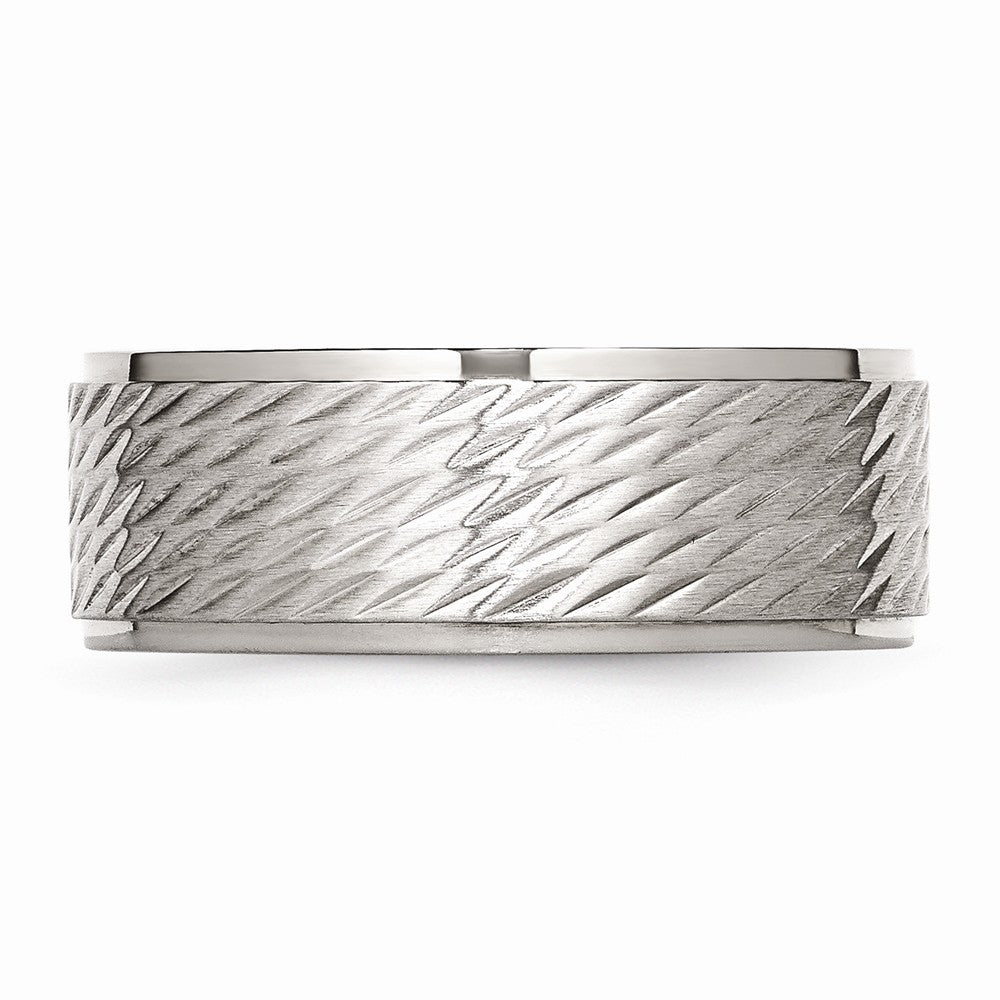 Sophia Jewelers Stainless Steel Wedding Band Brushed Polished Unisex - 8 - 8