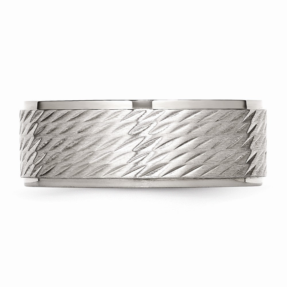 Stainless Steel Brushed and Polished Textured Band