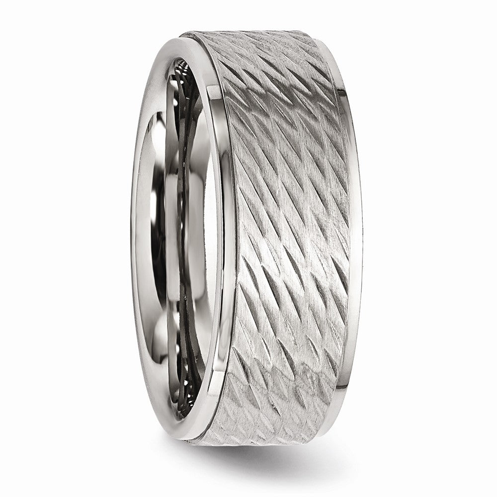 Sophia Jewelers Stainless Steel Wedding Band Brushed Polished Unisex - 8 - 8