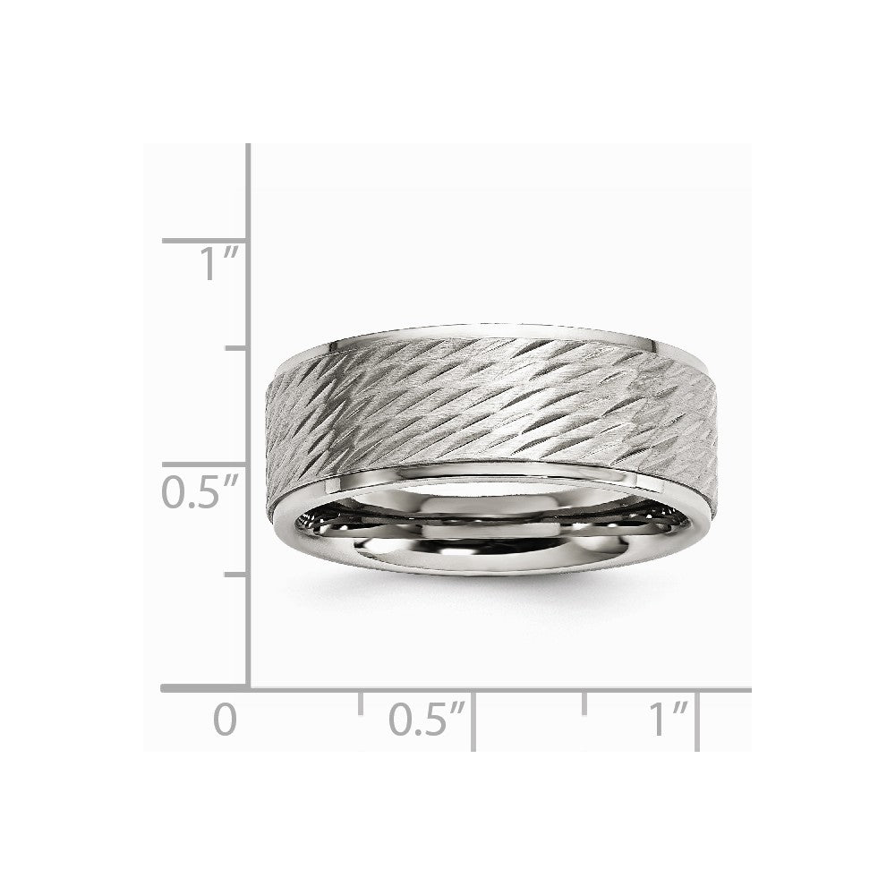 Stainless Steel Brushed and Polished Textured Band