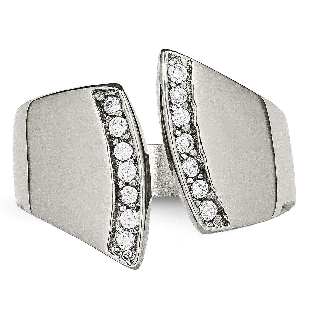Sophia Jewelers Stainless Steel CZ Fashion Ring with Polished Finish