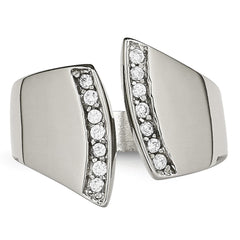 Sophia Jewelers Stainless Steel CZ Fashion Ring with Polished Finish