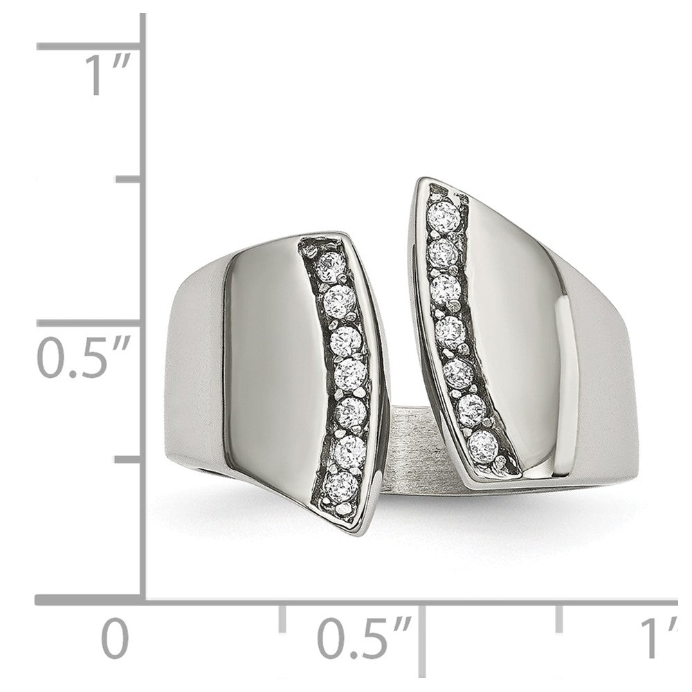 Stainless Steel Polished CZ Ring