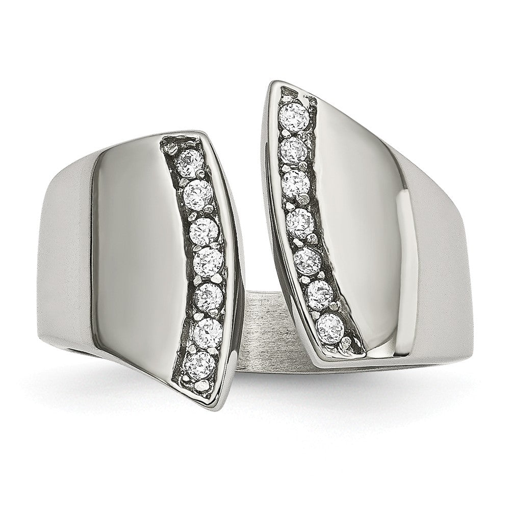 Sophia Jewelers Stainless Steel CZ Fashion Ring with Polished Finish
