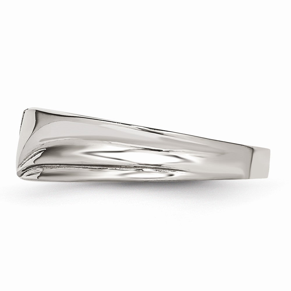 Sophia Jewelers Polished Stainless Steel Wedding Band with Synthetic CZ Elegance