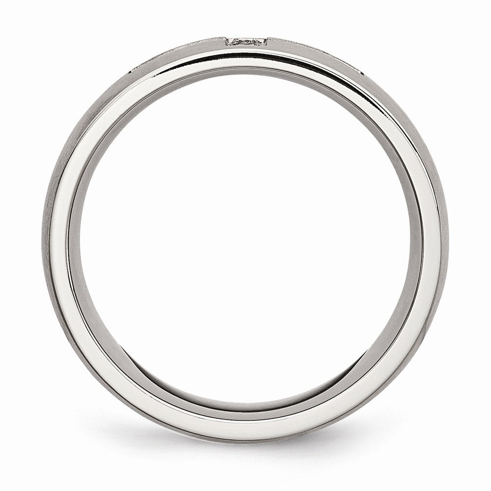 Cross CZ Band Ring in Stainless Steel, 7.75mm Secondary image