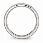 Cross CZ Band Ring in Stainless Steel, 7.75mm